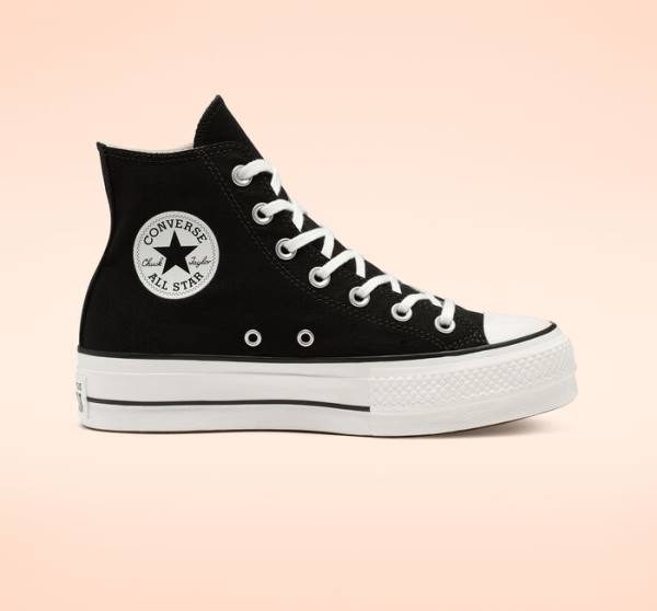 Zapatillas Altas Converse Chuck Taylor All Star Lift Platform Canvas Negras Blancas | CV-589NRU