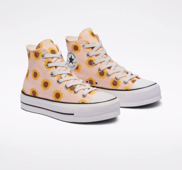 Zapatillas Altas Converse Chuck Taylor All Star Lift Platform Summer Spirit Rojas Blancas | CV-631KHU