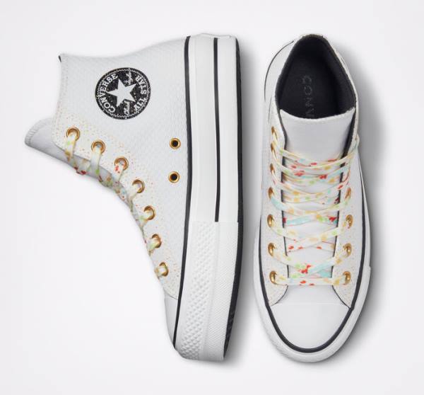 Zapatillas Altas Converse Chuck Taylor All Star Lift Platform Splatter Blancas Blancas | CV-648YWZ