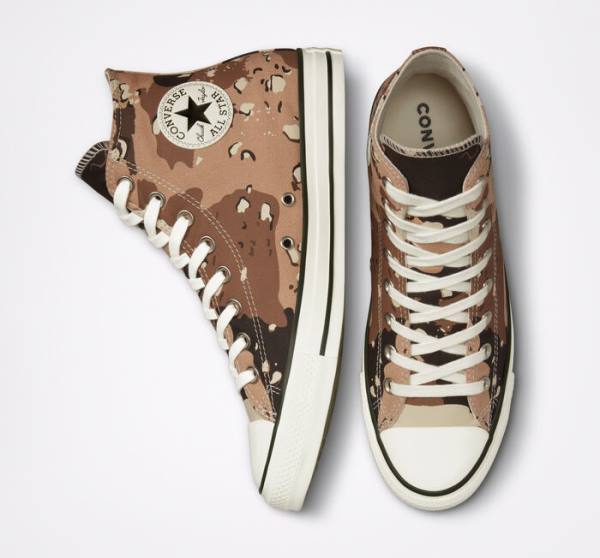 Zapatillas Altas Converse Chuck Taylor All Star Archive Camo Marrones Negras | CV-698HFV