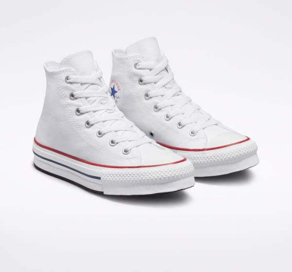 Zapatillas Altas Converse Chuck Taylor All Star Lift Platform Blancas Rojas Oscuro Azul Marino | CV-780HKB