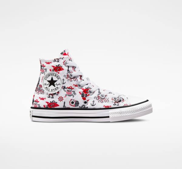 Zapatillas Altas Converse Chuck Taylor All Star Pirates Blancas Rojas Negras | CV-784OPB