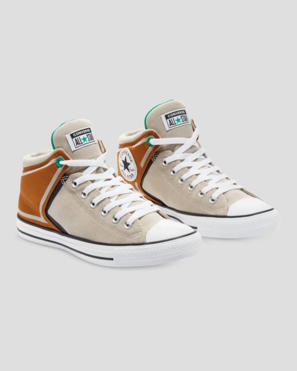 Zapatillas Altas Converse Chuck Taylor All Star High Street Marrones Beige | CV-862GKJ