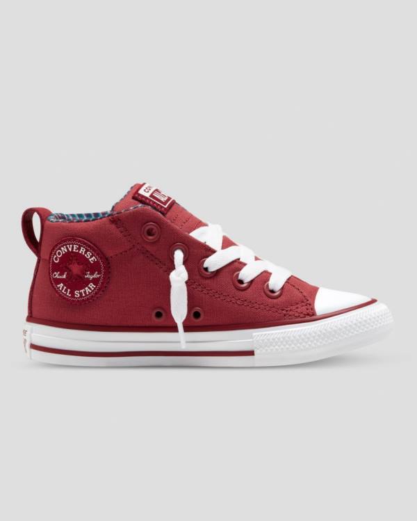 Zapatillas Altas Converse Chuck Taylor All Star Street Plaid Rojas | CV-864MWU