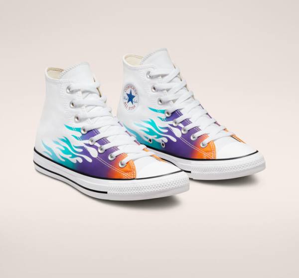 Zapatillas Altas Converse Chuck Taylor All Star Archive Prints Blancas Azules Turquesa | CV-865YRP