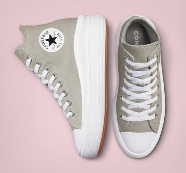 Zapatillas Altas Converse Chuck Taylor All Star Move Platform Seasonal Color Verde Oliva Blancas Blancas | CV-960AZL