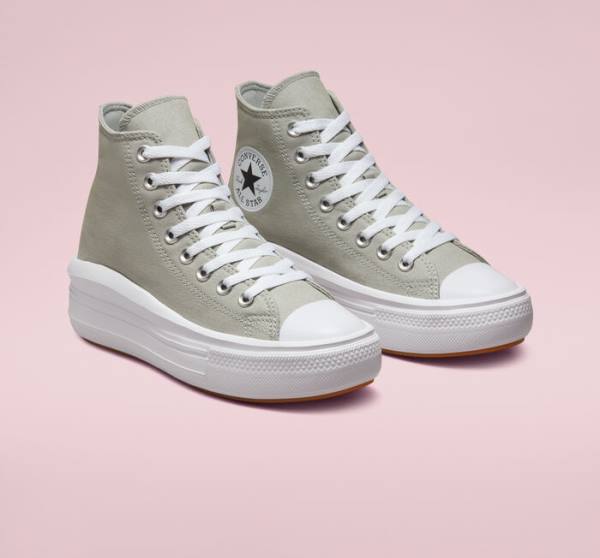 Zapatillas Altas Converse Chuck Taylor All Star Move Platform Seasonal Color Verde Oliva Blancas Blancas | CV-960AZL