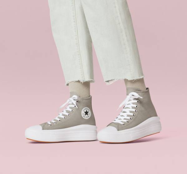 Zapatillas Altas Converse Chuck Taylor All Star Move Platform Seasonal Color Verde Oliva Blancas Blancas | CV-960AZL