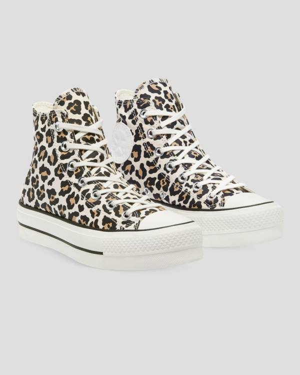 Zapatillas Altas Converse Chuck Taylor Lift Leopard Print Platform Leopardo | CV-432GXV