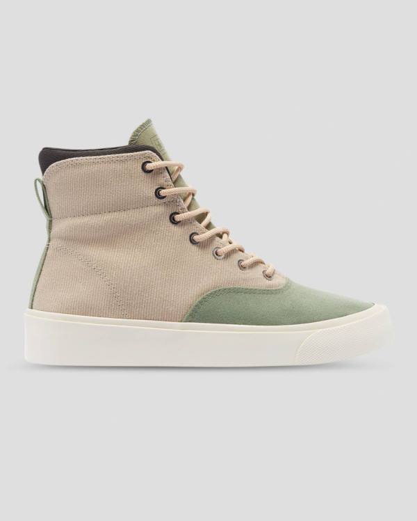 Zapatillas Altas Converse Jungle Cloth Skidgrip Marrones Verde | CV-976JZM