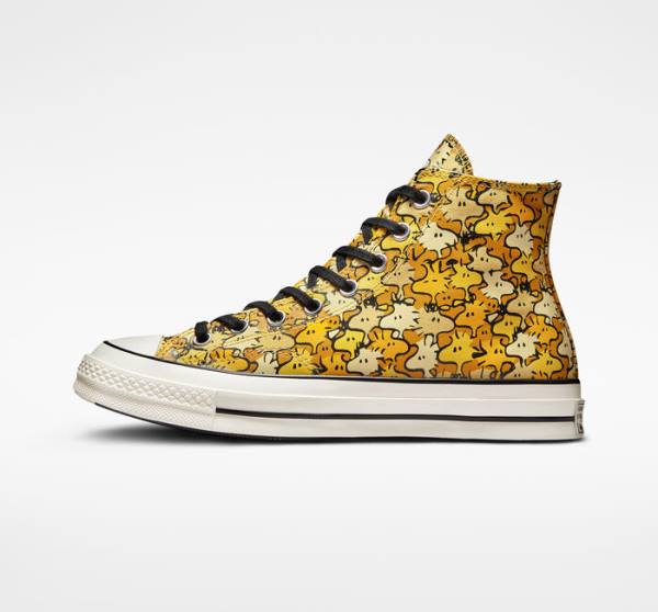 Zapatillas Altas Converse Peanuts Chuck 70 Amarillo Doradas | CV-125FGQ