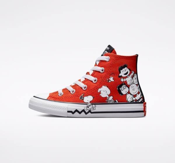 Zapatillas Altas Converse Peanuts Chuck Taylor All Star Rojas Negras Blancas | CV-682SIU