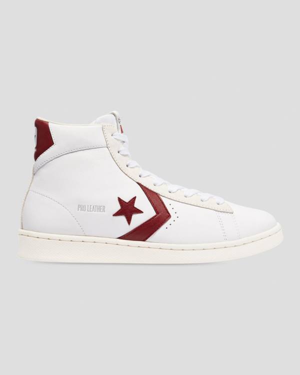 Zapatillas Altas Converse Pro Cuero Italy Blancas Rojas | CV-836LJE