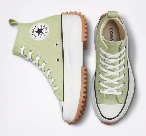 Zapatillas Altas Converse Run Star Hike Platform Seasonal Color Verde Oliva Negras Blancas | CV-487WOE