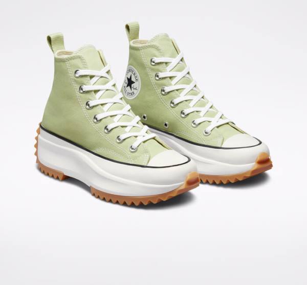 Zapatillas Altas Converse Run Star Hike Platform Seasonal Color Verde Oliva Negras Blancas | CV-487WOE