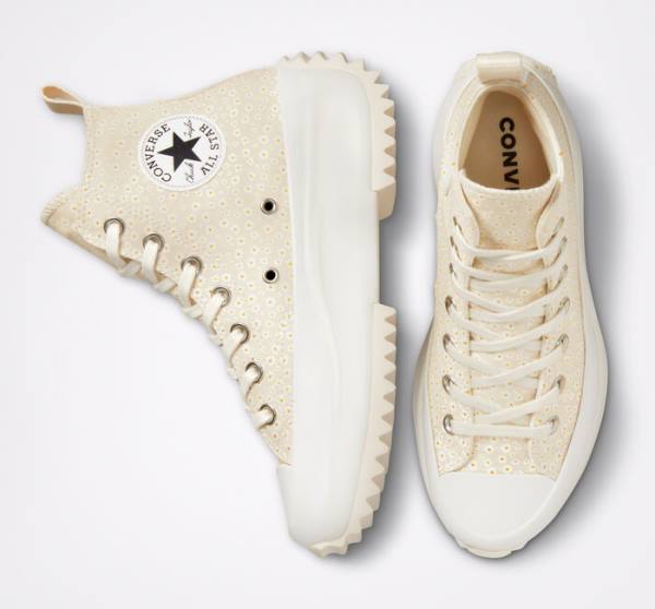 Zapatillas Altas Converse Run Star Hike Platform Daisy Beige Blancas | CV-503QNG