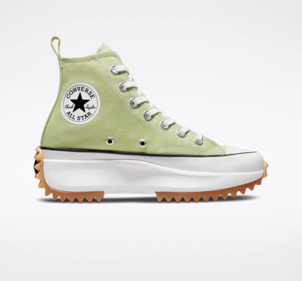 Zapatillas Altas Converse Run Star Hike Platform Seasonal Color Verde Oliva Negras Blancas | CV-589KRV