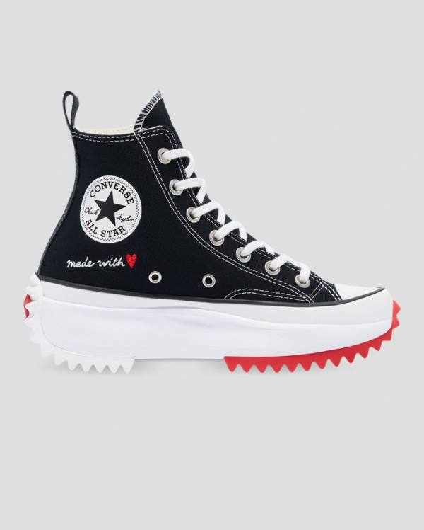 Zapatillas Altas Converse Run Star Hike Love Thread Negras | CV-921KZS