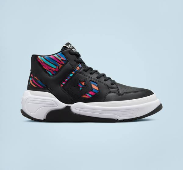 Zapatillas Altas Converse Weapon CX Mid Negras Rosas Azul Real | CV-684SAX