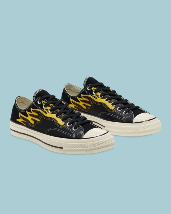 Zapatillas Bajas Converse Chuck 70 Archive Flame Overlay Negras | CV-201RTP