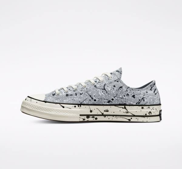 Zapatillas Bajas Converse Chuck 70 Archive Paint Splatter Gris Negras Blancas | CV-270ZJQ