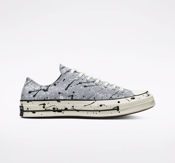 Zapatillas Bajas Converse Chuck 70 Archive Paint Splatter Gris Negras Blancas | CV-270ZJQ