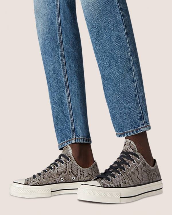 Zapatillas Bajas Converse Chuck 70 Reptile Suede Gris | CV-260UHV