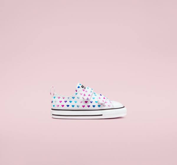 Zapatillas Bajas Converse Chuck Taylor All Star Easy-On Foil Hearts Blancas Negras Rosas | CV-035DPZ