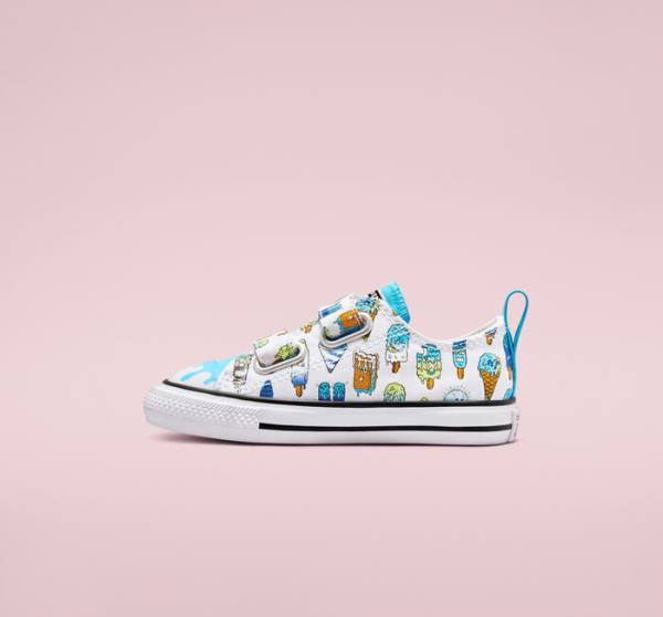 Zapatillas Bajas Converse Chuck Taylor All Star Easy-On Frozen Treats Blancas Azules Verde Claro | CV-086AVP