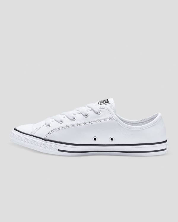 Zapatillas Bajas Converse Chuck Taylor All Star Dainty Cuero Blancas | CV-310JAV