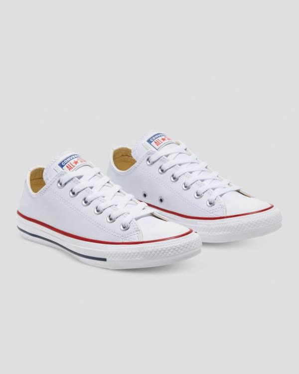 Zapatillas Bajas Converse Chuck Taylor All Star Cuero Blancas | CV-325FLN