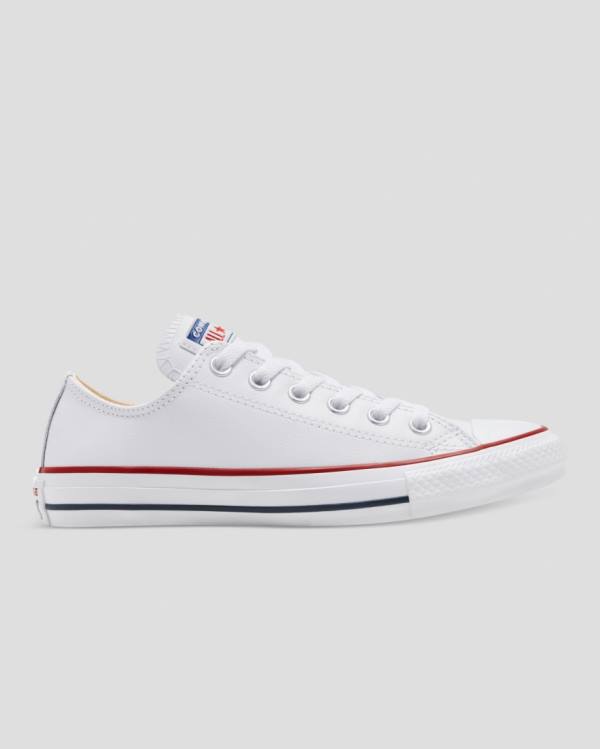 Zapatillas Bajas Converse Chuck Taylor All Star Cuero Blancas | CV-325FLN