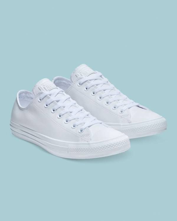 Zapatillas Bajas Converse Chuck Taylor All Star Cuero Blancas | CV-359GMA