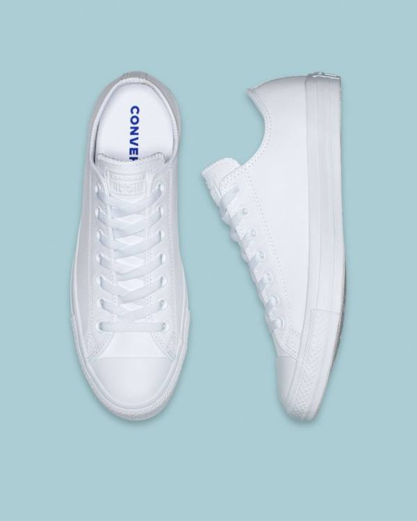 Zapatillas Bajas Converse Chuck Taylor All Star Cuero Blancas | CV-359GMA