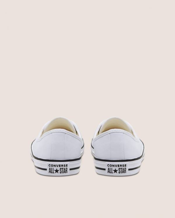 Zapatillas Bajas Converse Chuck Taylor All Star Ballet Lace Faux Cuero Slip Blancas | CV-431UNT