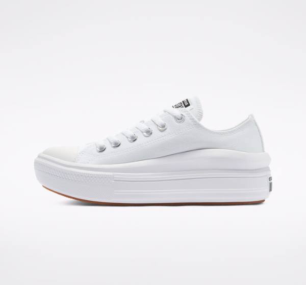 Zapatillas Bajas Converse Chuck Taylor All Star Move Platform Blancas Blancas Blancas | CV-480OUC