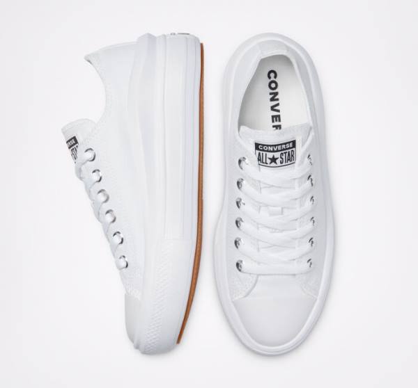 Zapatillas Bajas Converse Chuck Taylor All Star Move Platform Blancas Blancas Blancas | CV-480OUC