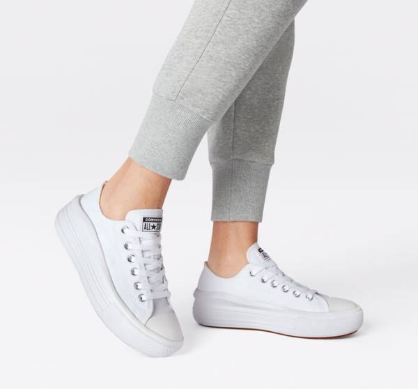 Zapatillas Bajas Converse Chuck Taylor All Star Move Platform Blancas Blancas Blancas | CV-480OUC