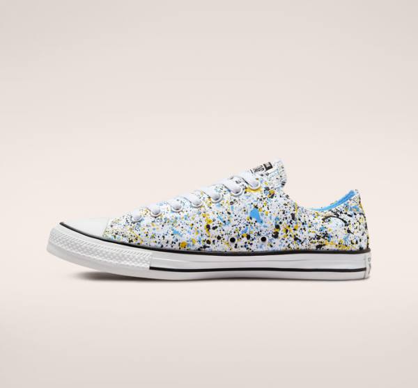 Zapatillas Bajas Converse Chuck Taylor All Star Archive Paint Splatter Blancas Azules | CV-523TIK