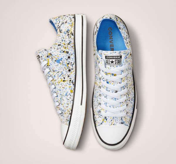 Zapatillas Bajas Converse Chuck Taylor All Star Archive Paint Splatter Blancas Azules | CV-523TIK