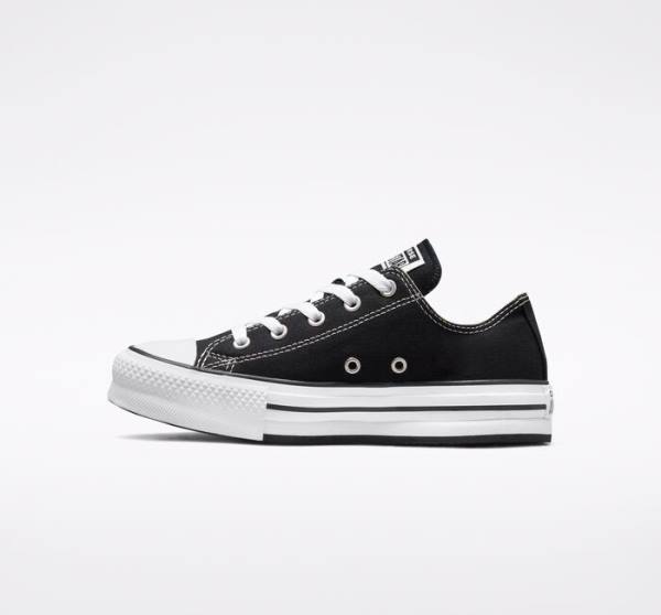 Zapatillas Bajas Converse Chuck Taylor All Star Lift Platform Negras Blancas | CV-547ATH