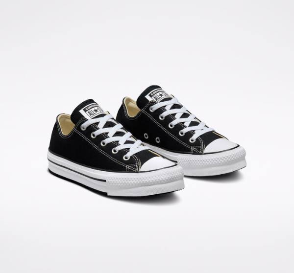 Zapatillas Bajas Converse Chuck Taylor All Star Lift Platform Negras Blancas | CV-547ATH