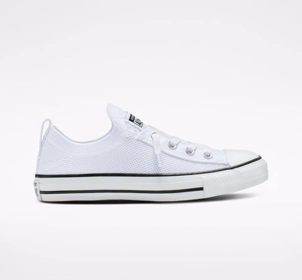 Zapatillas Bajas Converse Chuck Taylor All Star Shoreline Knit Slip Blancas Negras Blancas | CV-639YIS