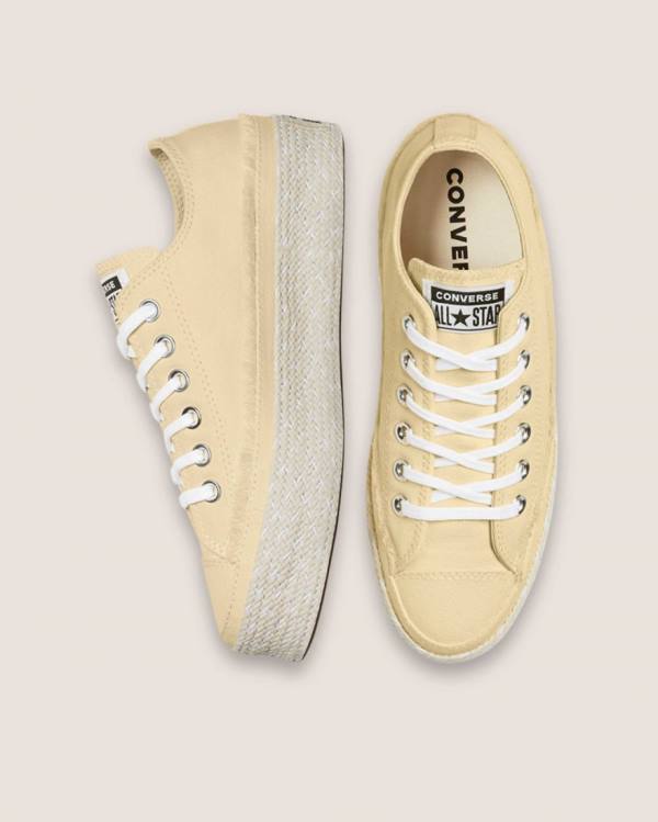 Zapatillas Bajas Converse Chuck Taylor All Star Espadrille Platform Beige | CV-684EQO