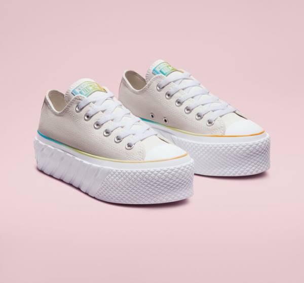 Zapatillas Bajas Converse Chuck Taylor All Star 2X Lift Platform Gradient Blancas Azules | CV-708JIY