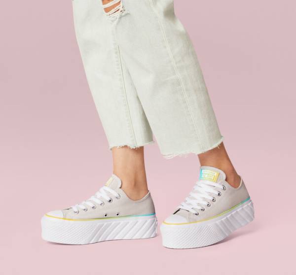 Zapatillas Bajas Converse Chuck Taylor All Star 2X Lift Platform Gradient Blancas Azules | CV-708JIY