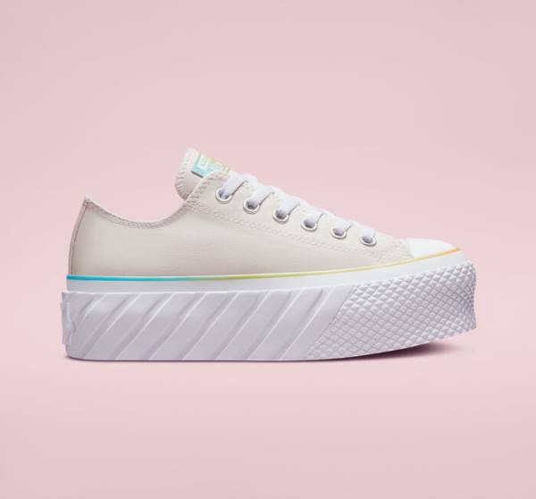 Zapatillas Bajas Converse Chuck Taylor All Star 2X Lift Platform Gradient Blancas Azules | CV-708JIY