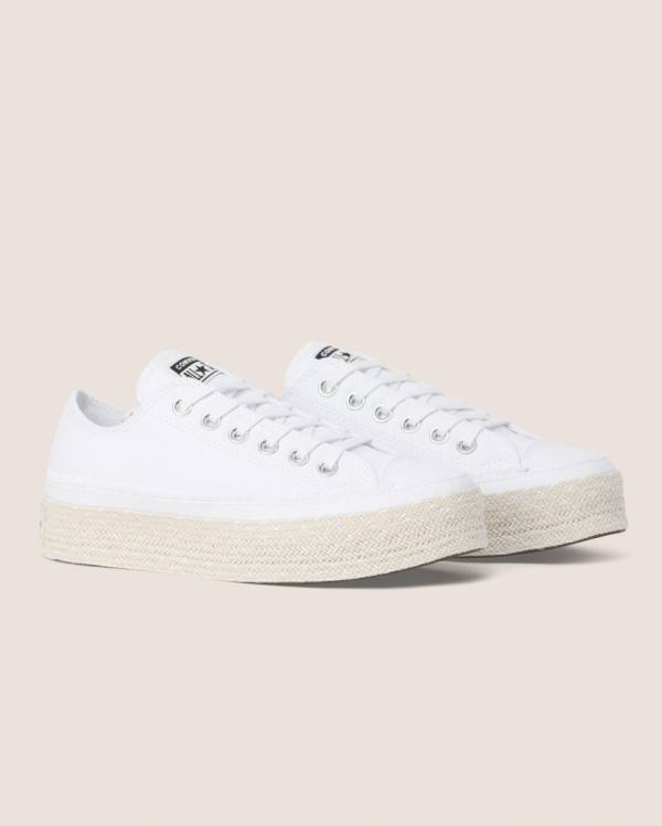 Zapatillas Bajas Converse Chuck Taylor All Star Espadrille Platform Blancas | CV-720CSQ