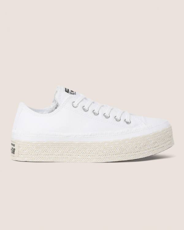 Zapatillas Bajas Converse Chuck Taylor All Star Espadrille Platform Blancas | CV-720CSQ