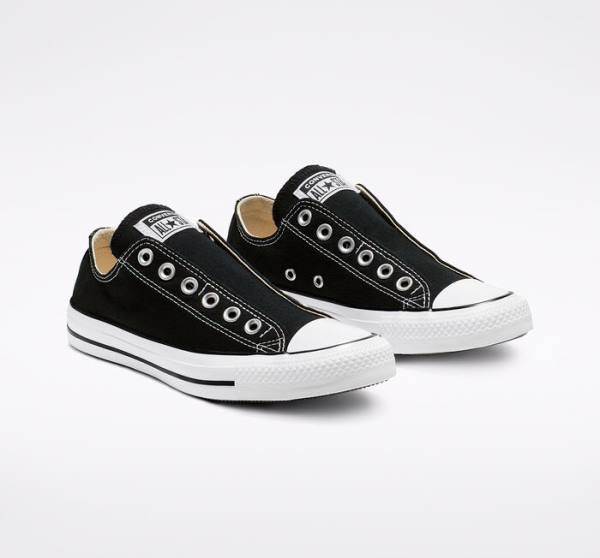 Zapatillas Bajas Converse Chuck Taylor All Star Slip Negras Blancas | CV-751EMZ